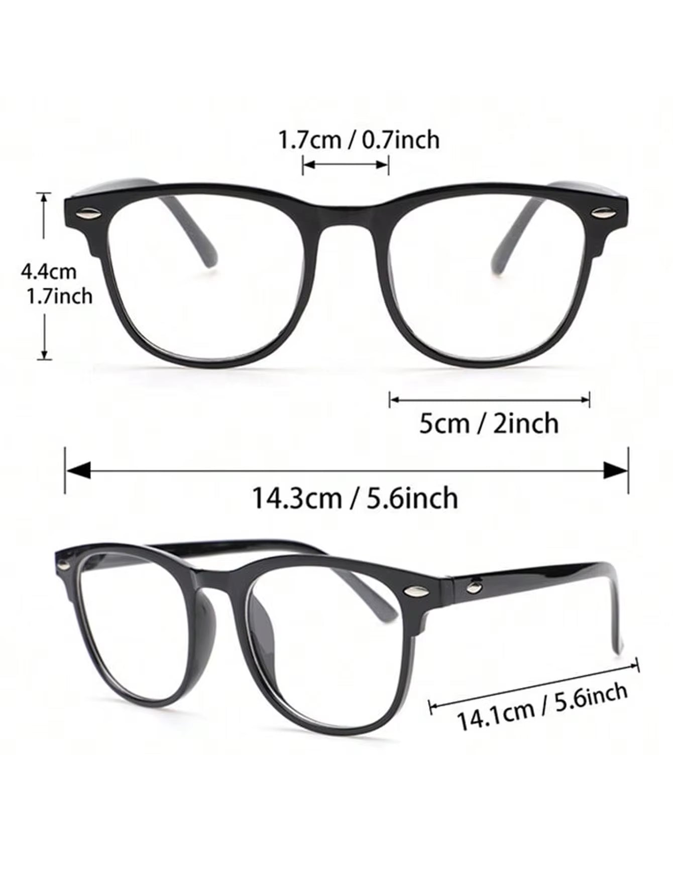 1-2-3PCS Unisex Square Plastic Frame Trendy Anti-Blue Light Clear Glasses for Back to School Clothing Accessories.
