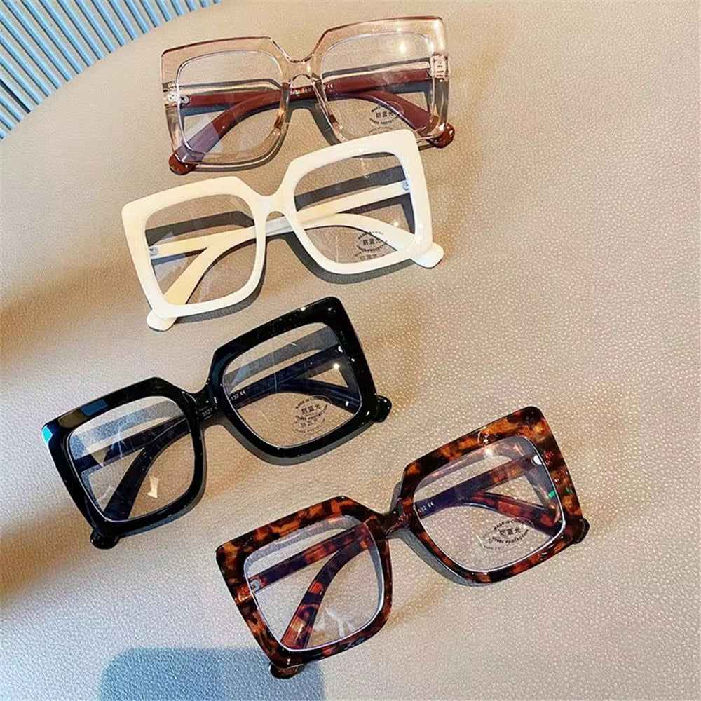 Trend Big Square anti Blue Light Glasses Women'S Glasses Computer Goggles Glasses Transparent Optical Spectacle Eyeglass