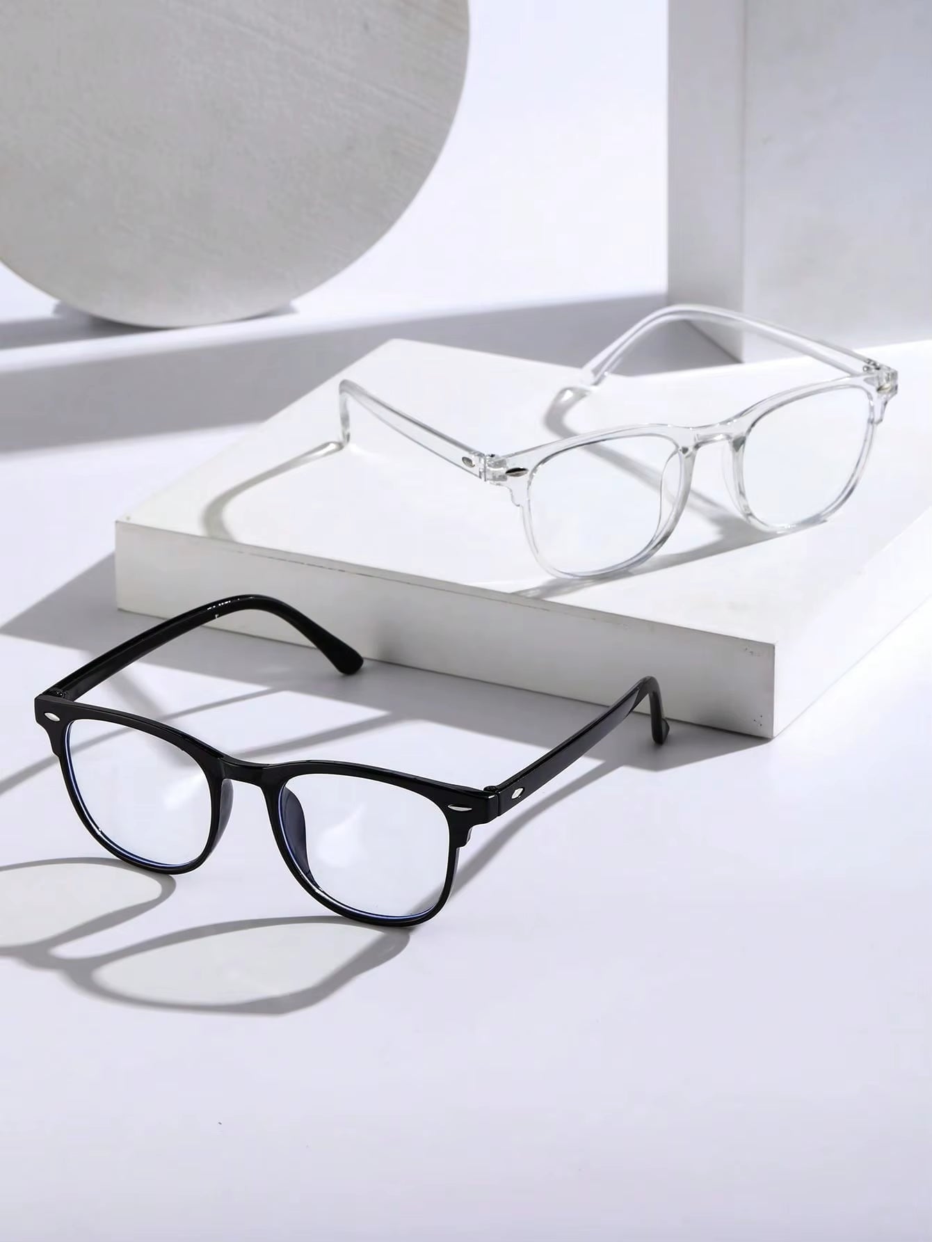 1-2-3PCS Unisex Square Plastic Frame Trendy Anti-Blue Light Clear Glasses for Back to School Clothing Accessories.