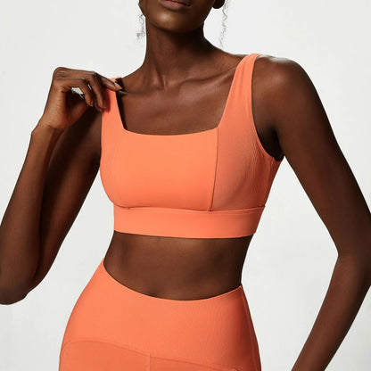 Women Sexy Sports Underwear Breathable Soft Nylon Gym Yoga Bra Running Crop Tops With Fixed Chest Pads Female Workout Clothing