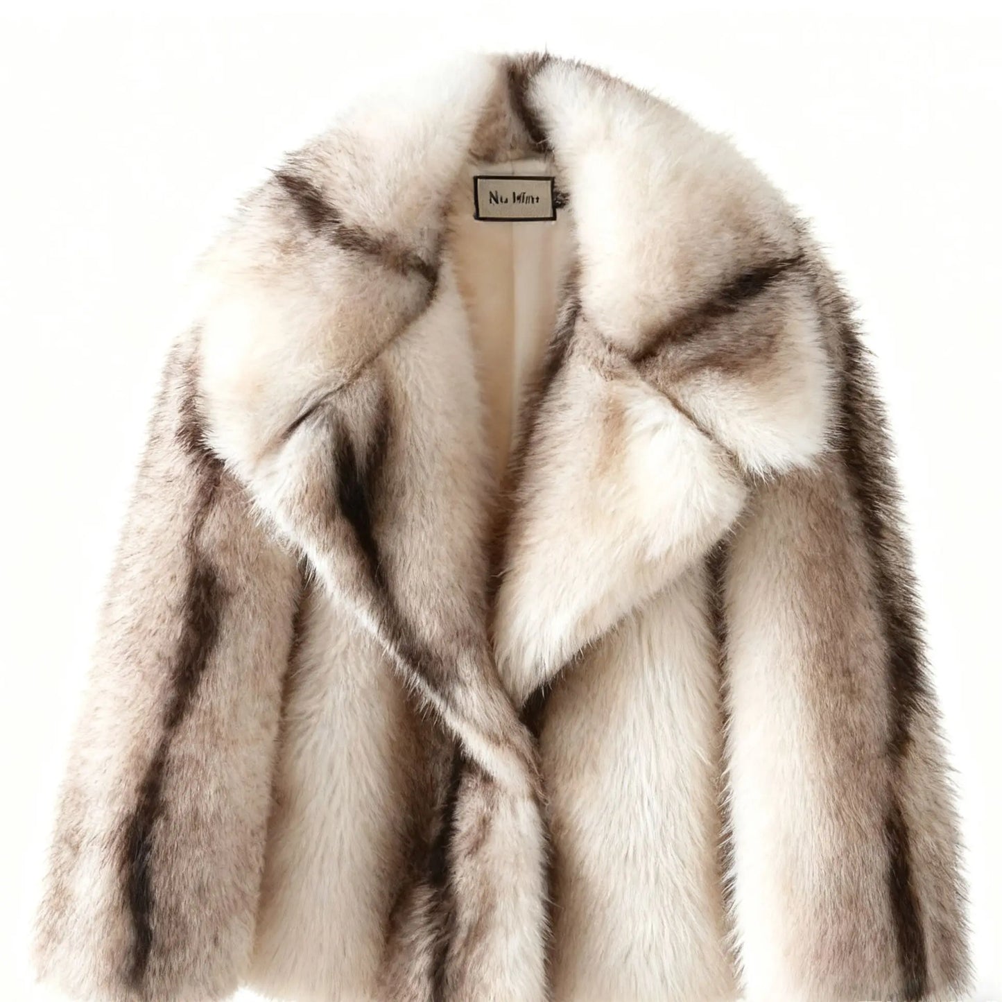 PUAL Luxury Brand Fashion Women Yellow Striped Faux Fur Jacket Coat Chic Girls 2025 Winter Oversized Warm Outerwear Overcoat