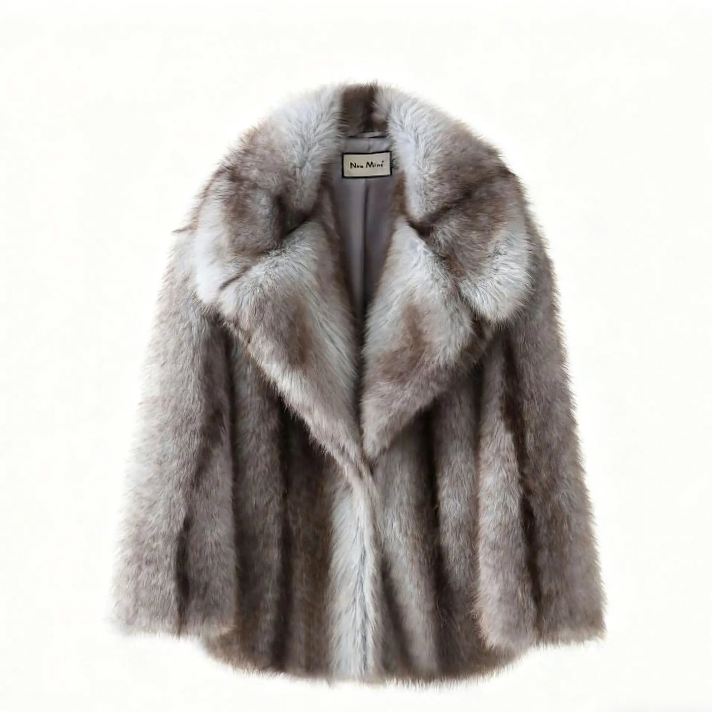 PUAL Luxury Brand Fashion Women Yellow Striped Faux Fur Jacket Coat Chic Girls 2025 Winter Oversized Warm Outerwear Overcoat