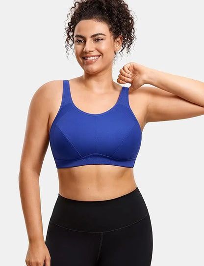 Women High Support Full Coverage Plus Size Sports Bras  No Padded Wireless Bras Running Fitness Lady Sportwear Tops
