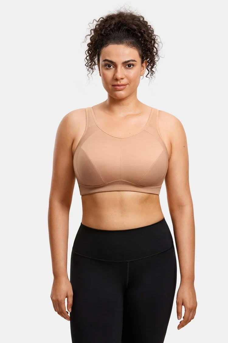 Women High Support Full Coverage Plus Size Sports Bras  No Padded Wireless Bras Running Fitness Lady Sportwear Tops