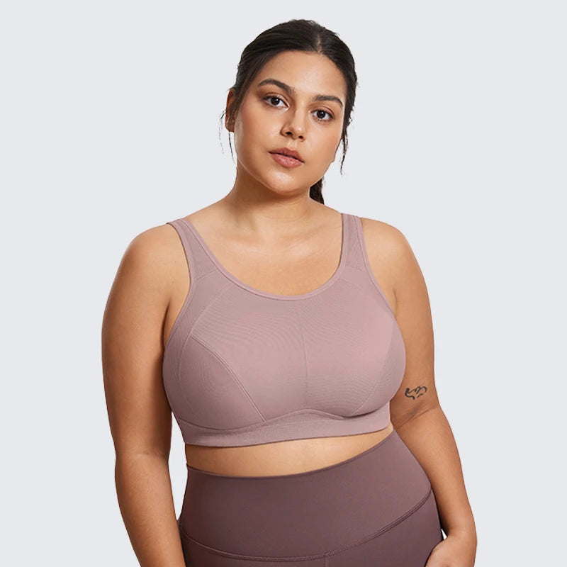 Women High Support Full Coverage Plus Size Sports Bras  No Padded Wireless Bras Running Fitness Lady Sportwear Tops