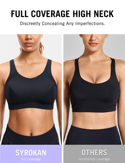 Women High Support Full Coverage Plus Size Sports Bras  No Padded Wireless Bras Running Fitness Lady Sportwear Tops