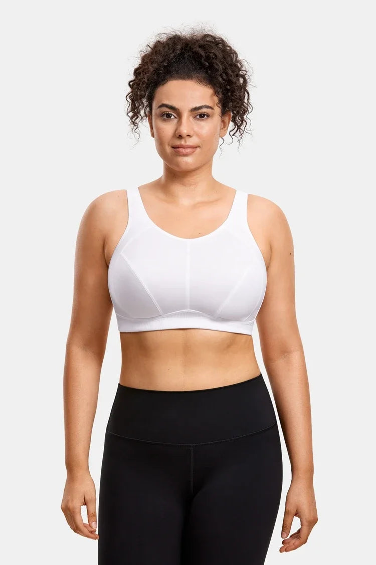 Women High Support Full Coverage Plus Size Sports Bras  No Padded Wireless Bras Running Fitness Lady Sportwear Tops