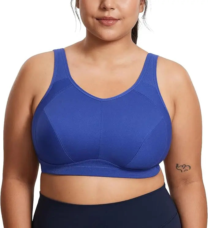 Women High Support Full Coverage Plus Size Sports Bras  No Padded Wireless Bras Running Fitness Lady Sportwear Tops