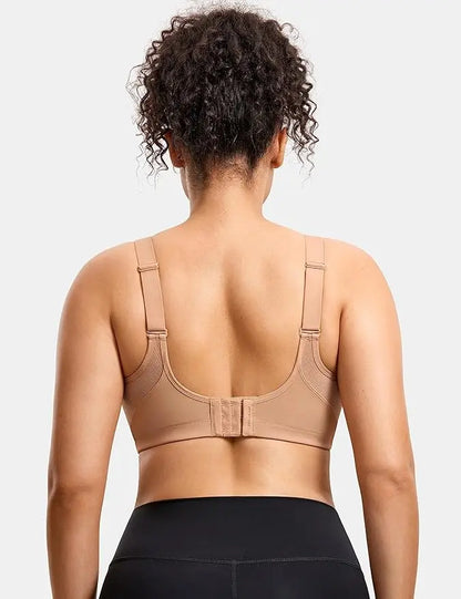 Women High Support Full Coverage Plus Size Sports Bras  No Padded Wireless Bras Running Fitness Lady Sportwear Tops