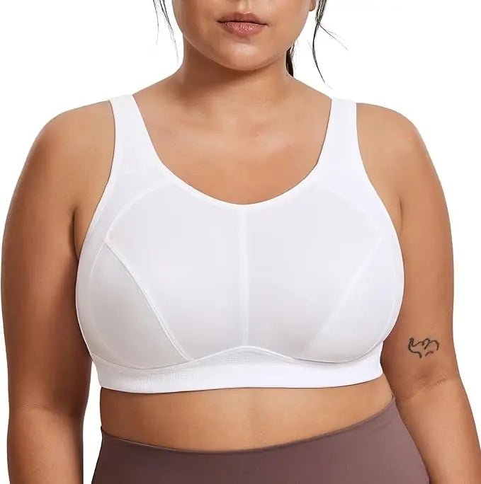 Women High Support Full Coverage Plus Size Sports Bras  No Padded Wireless Bras Running Fitness Lady Sportwear Tops