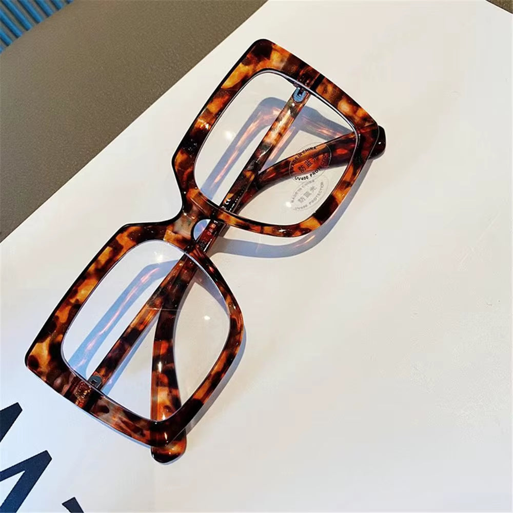 Trend Big Square anti Blue Light Glasses Women'S Glasses Computer Goggles Glasses Transparent Optical Spectacle Eyeglass