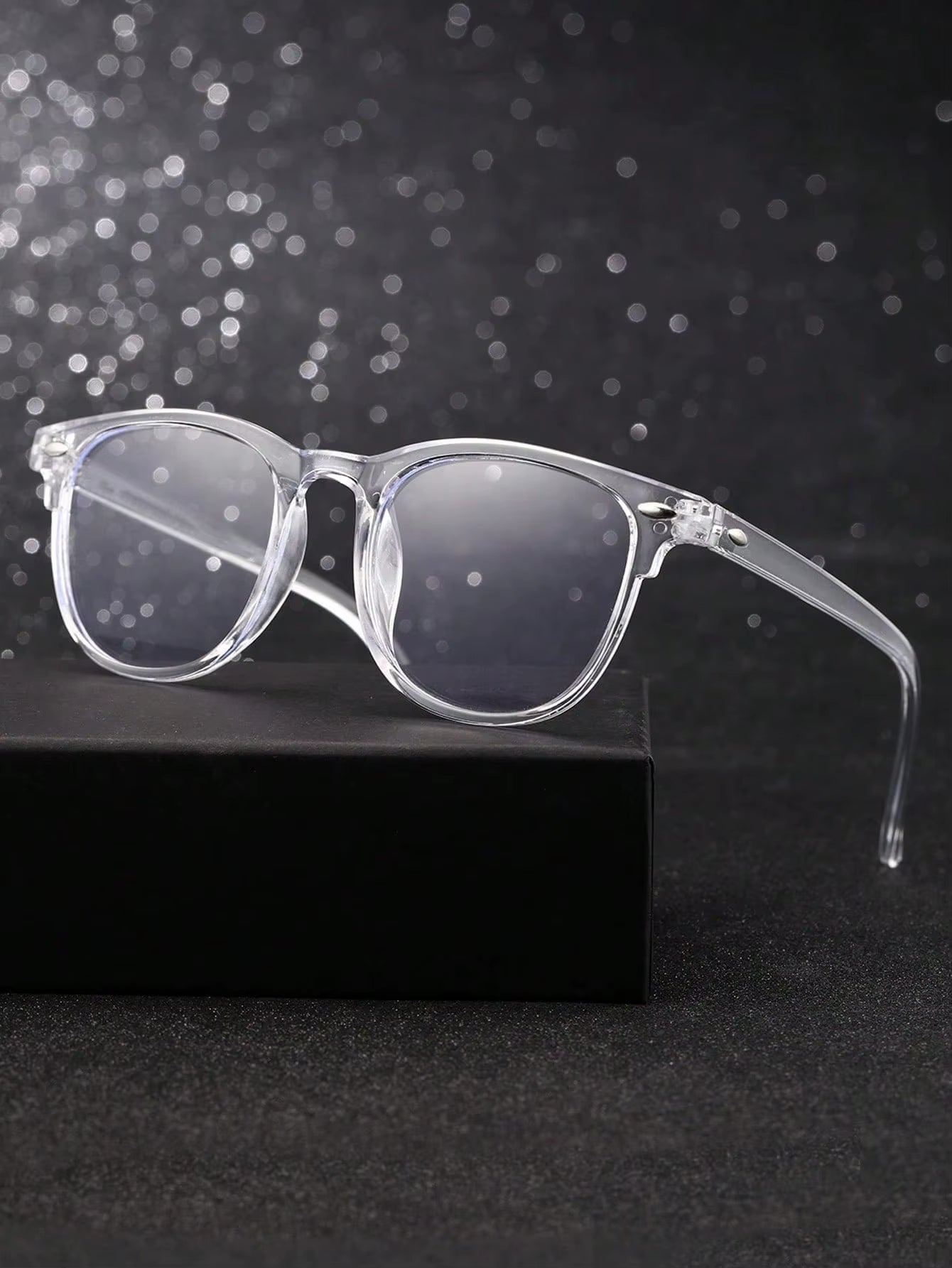 1-2-3PCS Unisex Square Plastic Frame Trendy Anti-Blue Light Clear Glasses for Back to School Clothing Accessories.