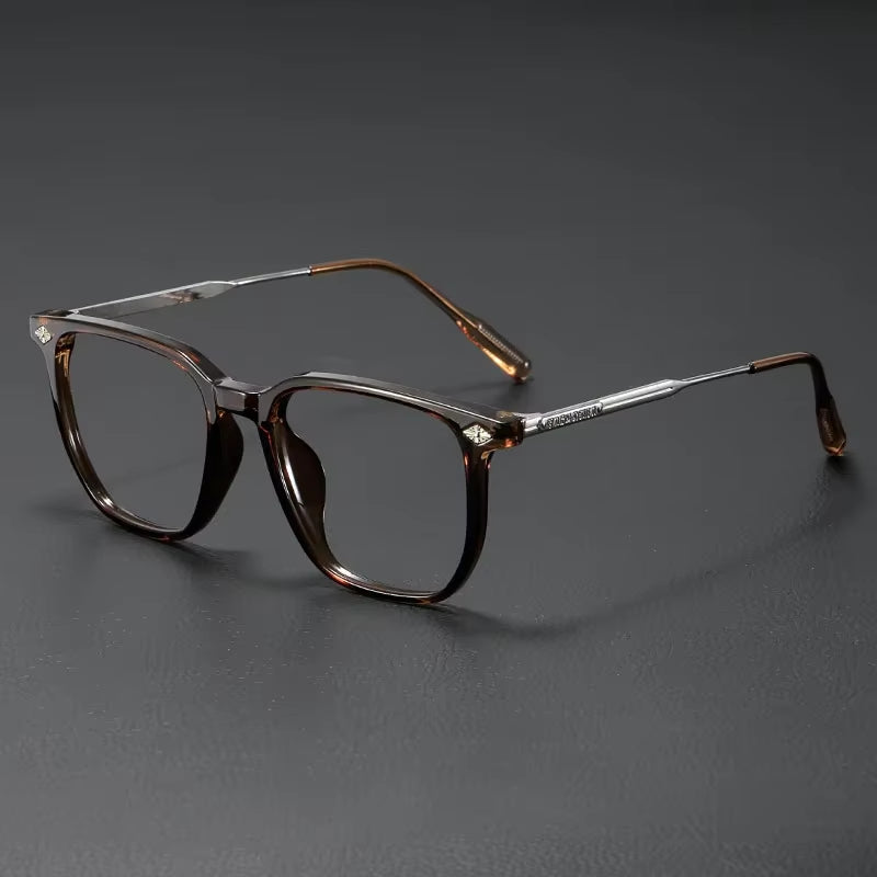 Business Style anti Blue Light Glasses Ultra Light Retro Black Frame Men'S Flat Glasses AC anti Blue Light and anti Fatigue